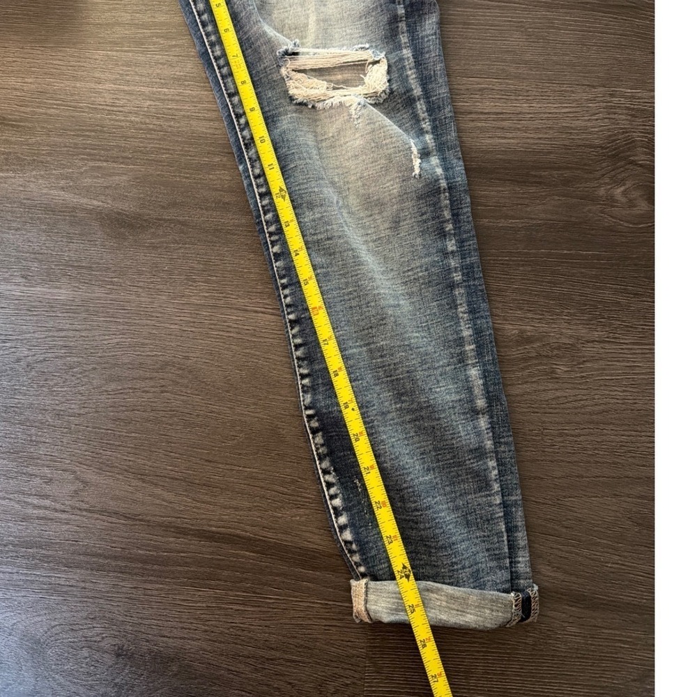 BKE Mom Jeans Womens 26 High Rise Distressed Ripped Denim Medium Wash - Picture 7 of 7